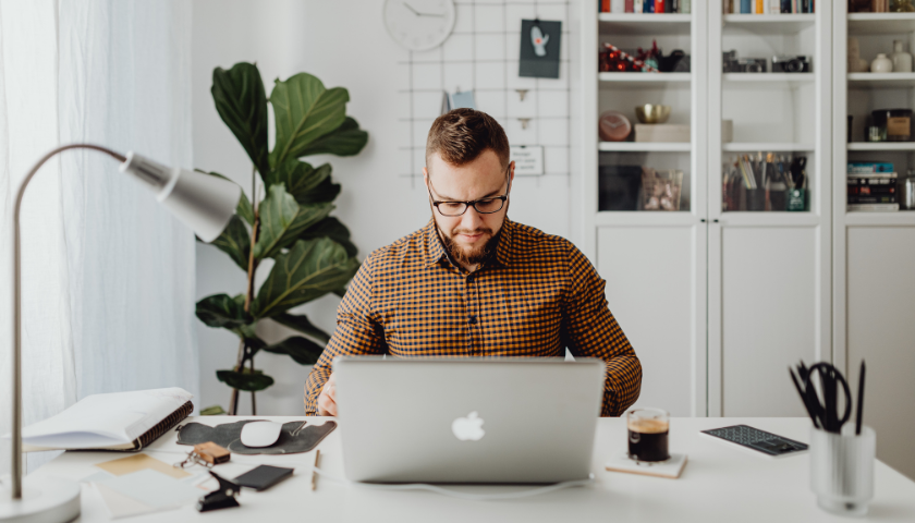 Young man at desk